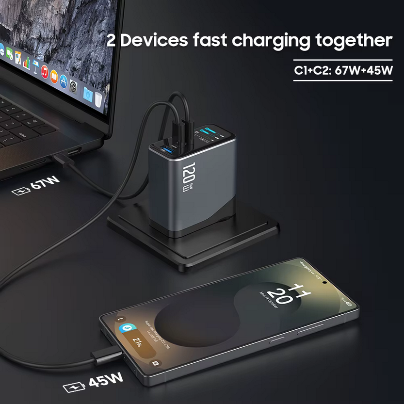Chargeur rapide Usb Type c US EU 20W 100W écran TFT - Image 3
